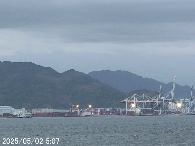 Mt. Fuji seen from Shimizu. 