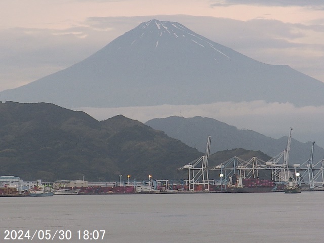 Mt. Fuji seen from Shimizu. 
