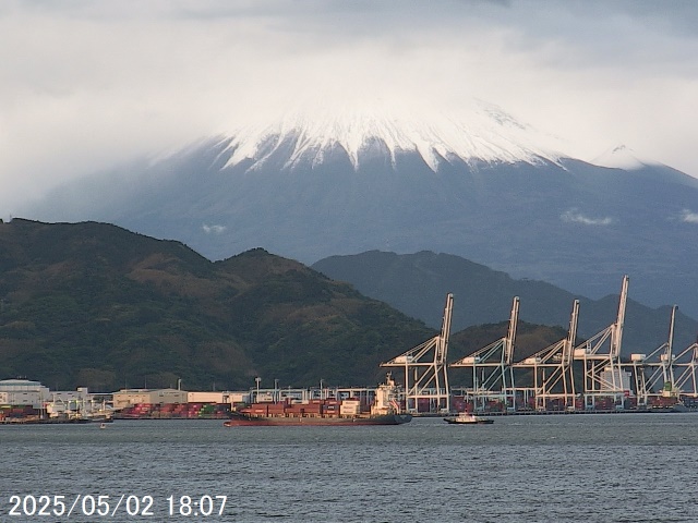 Mt. Fuji seen from Shimizu. 