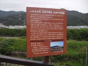 写真：大井川左岸の看板