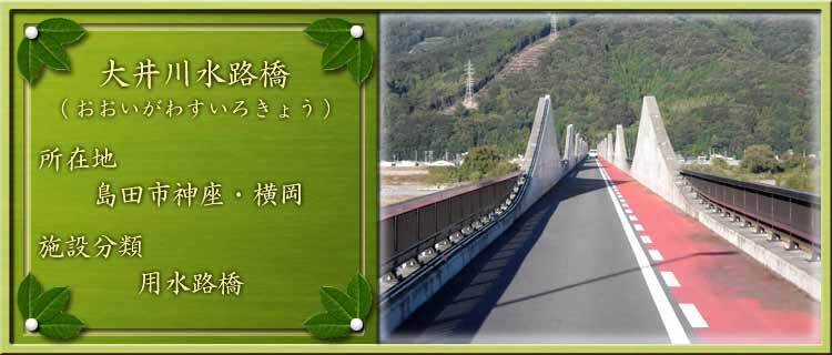 写真：大井川水路橋（おおいがわすいろきょう）所在地：島田市神座・横岡 施設分類：用水路橋