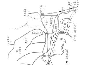 イラスト：加茂用水（加茂井水）路線図