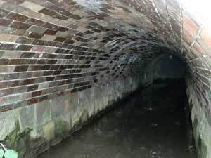 写真：水路トンネル内の状況