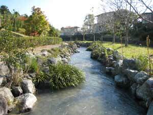 写真：大井川…分水工から池までの導水路