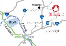 地図：諏訪富士アクセス