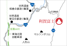 地図：利賀富士アクセス