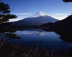 写真：本栖湖と富士山