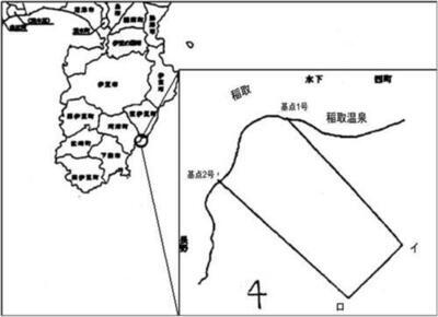 地図：東伊豆地区における魚類採捕禁止区域図