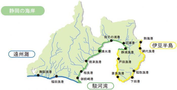 地図：静岡県の海岸