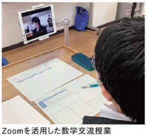 写真：Zoomを活用した数学交流授業