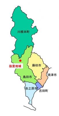 地図：島田市抜里