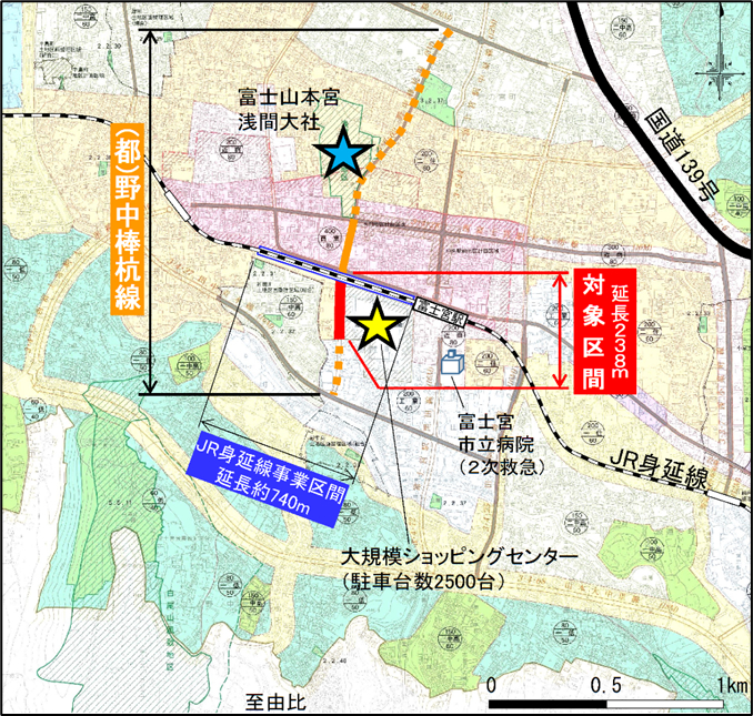 画像：富士宮駅付近JR身延線鉄道高架事業　図