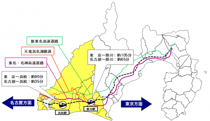地図：静岡県西部地域