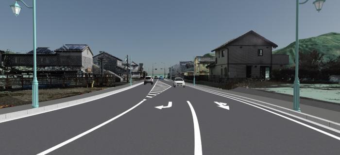 写真：都市計画道路下田港横枕線三次元点群データ