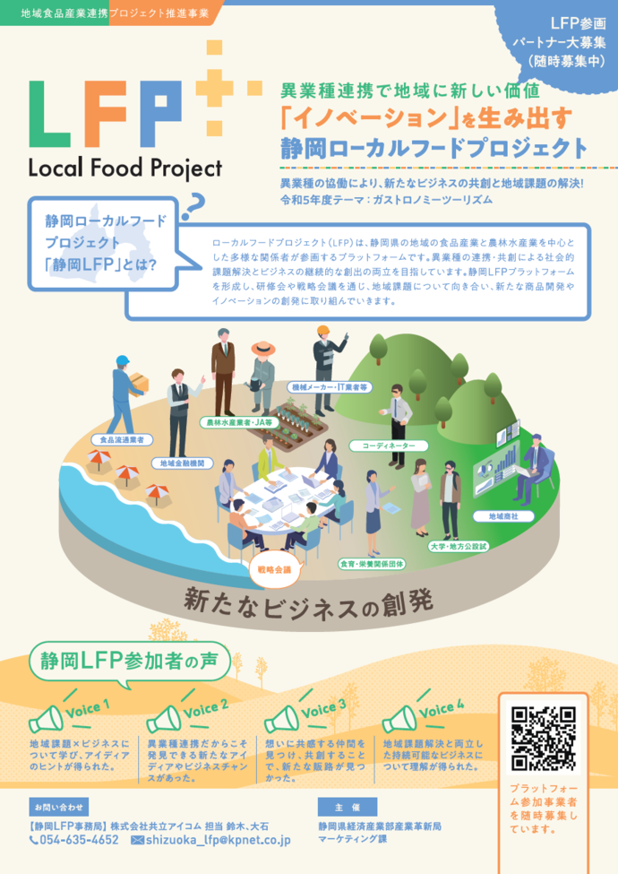 写真：静岡県地域食品産業連携プロジェクト（ローカルフードプロジェクト：LFP）イメージ図