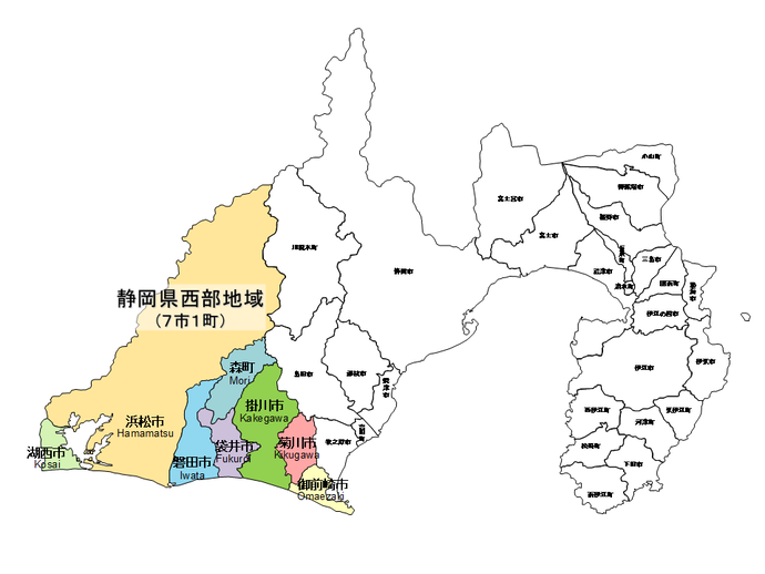 静岡県西部地域地図
