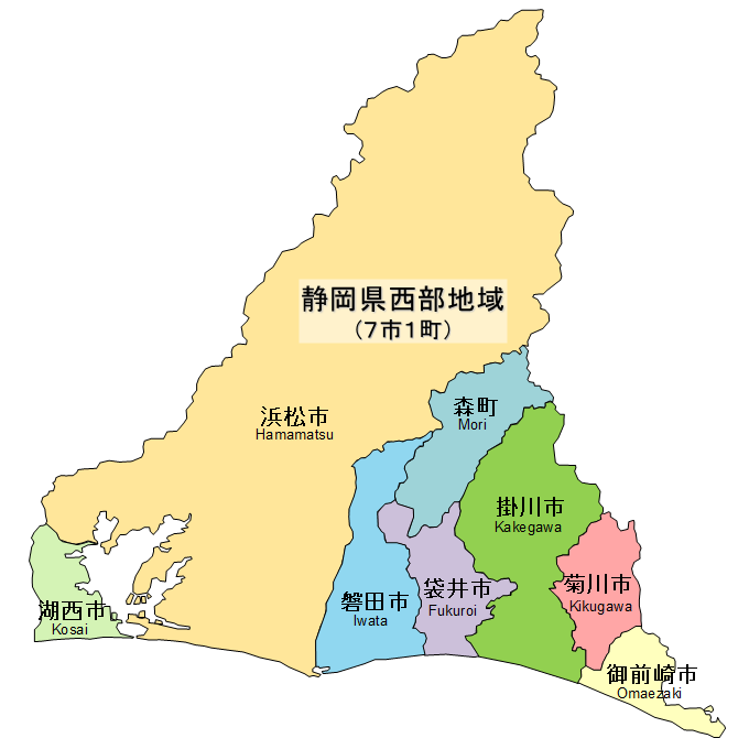 静岡県西部地図