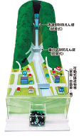 土砂災害対策施設の模型の写真
