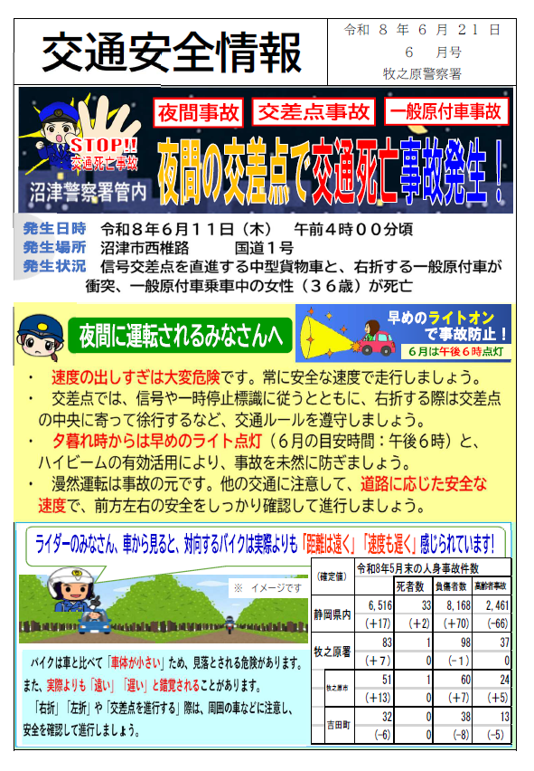 チラシ：交通安全情報（令和8年6月発行）