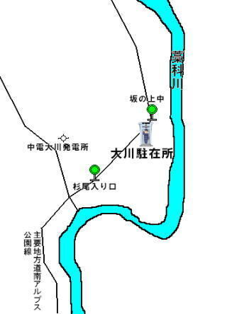 地図：大川駐在所管内