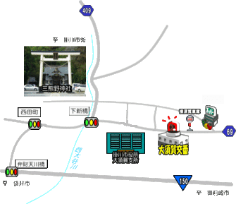 地図：大須賀交番周辺