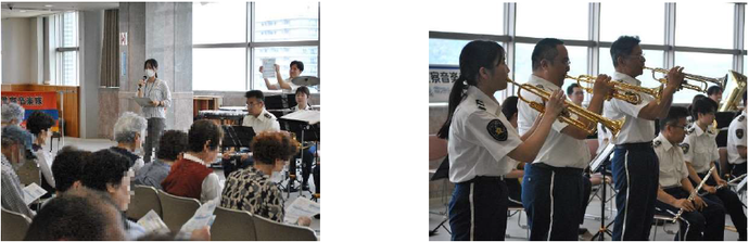 　音楽隊の演奏の合間に、警務課採用チームによる警察行政職員の採用広報をおこないました♪