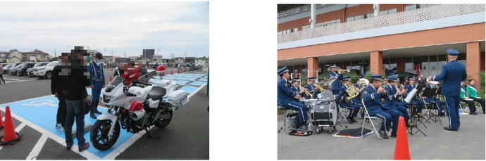 浜北署員による警察車両の展示とともに、音楽隊の演奏をおこないました ♪