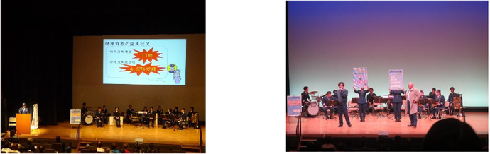 裾野署員による特殊詐欺被害防止講話・交通安全講話とともに、音楽隊の演奏をおこないました ♪