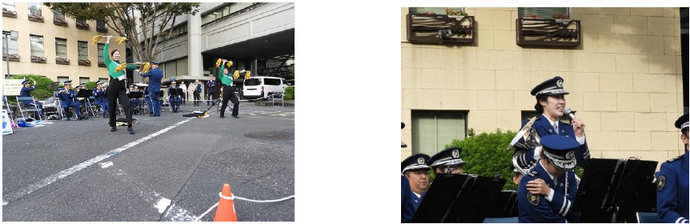 交通企画課員による交通安全広報とともに、