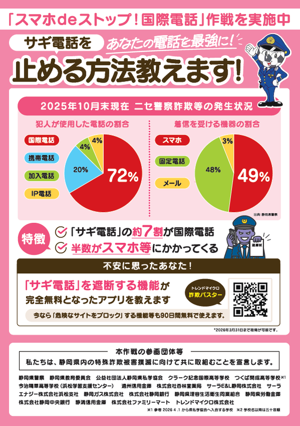 チラシ：急増する特殊詐欺に対策を！