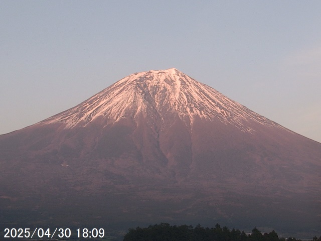 Mt. Fuji seen from Fujinomiya. 