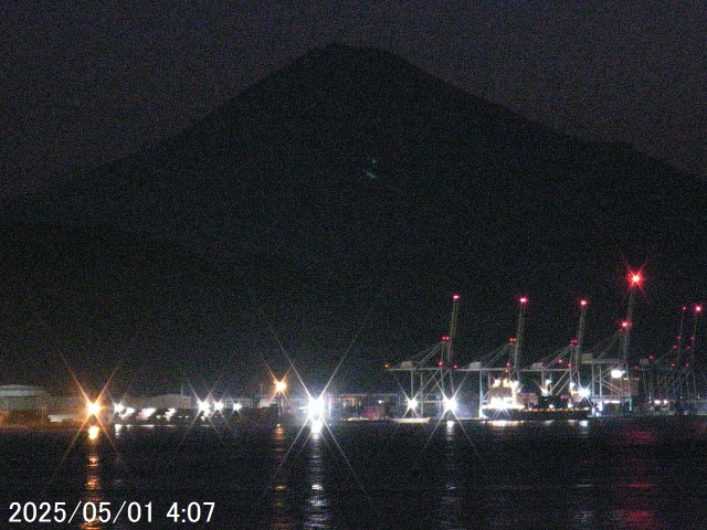 Mt. Fuji seen from Shimizu. 