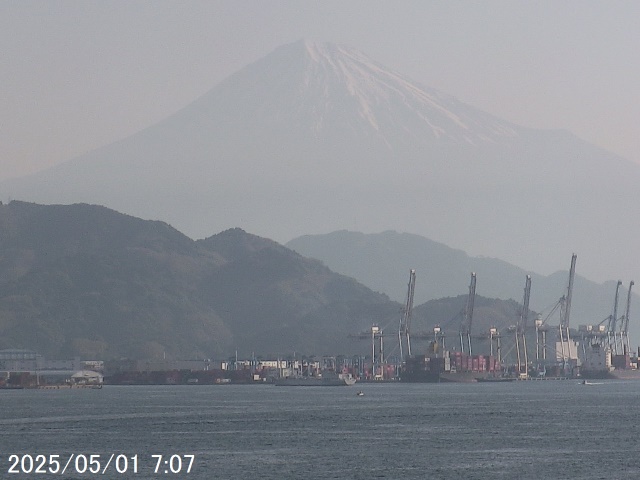 Mt. Fuji seen from Shimizu. 