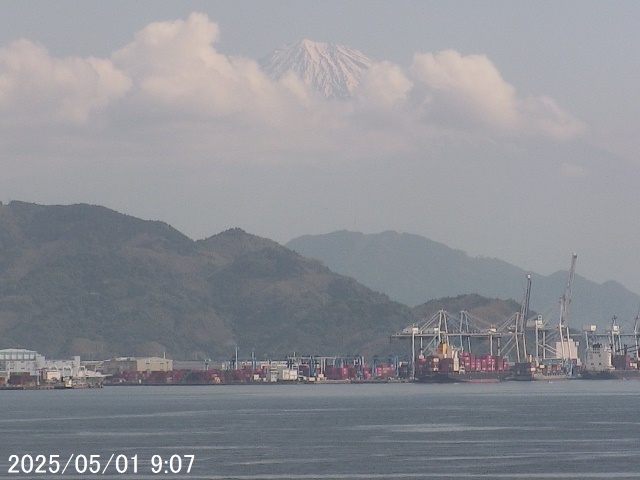 Mt. Fuji seen from Shimizu. 