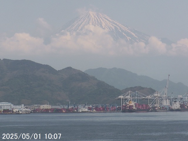 Mt. Fuji seen from Shimizu. 