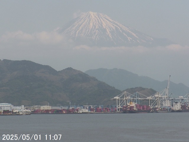 Mt. Fuji seen from Shimizu. 