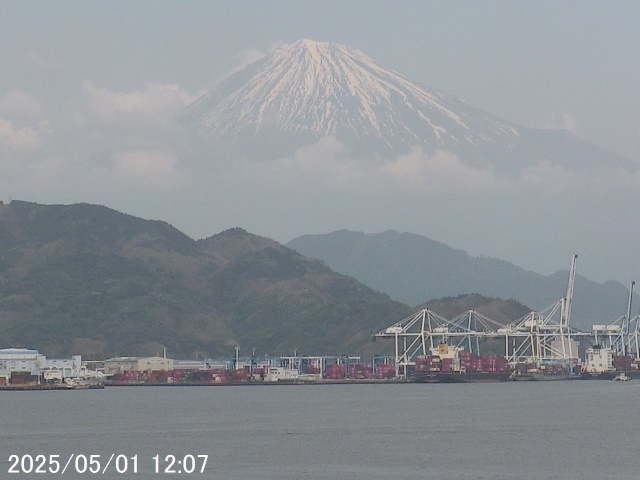 Mt. Fuji seen from Shimizu. 