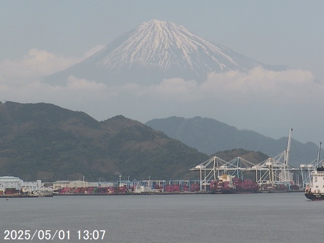 Mt. Fuji seen from Shimizu. 