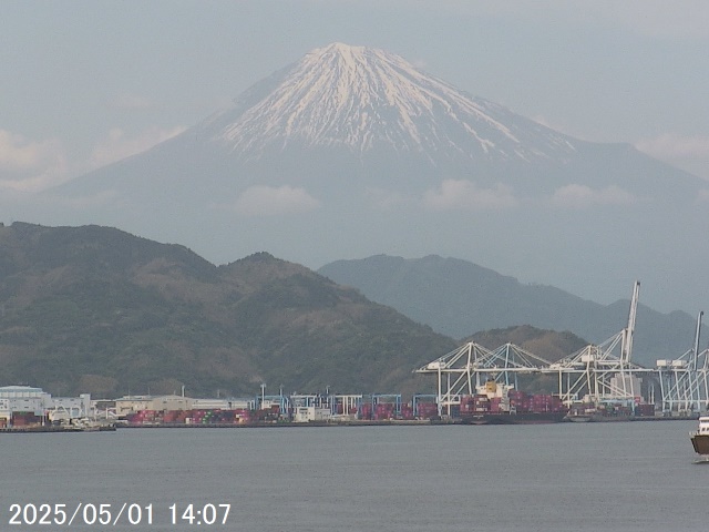 Mt. Fuji seen from Shimizu. 