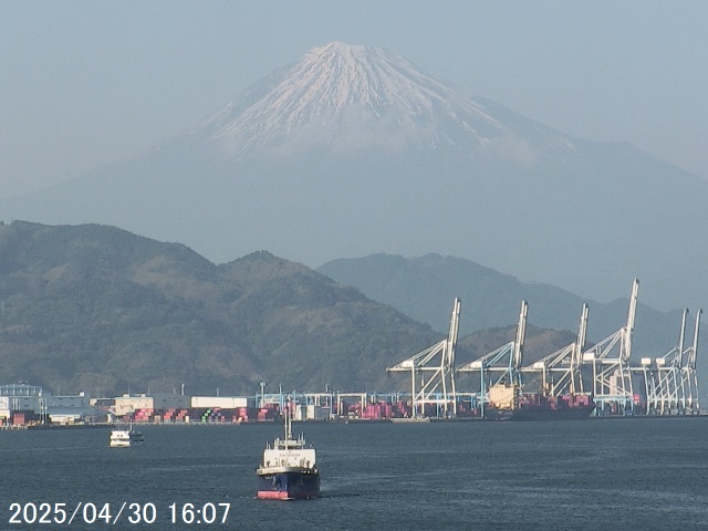 Mt. Fuji seen from Shimizu. 