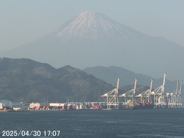 Mt. Fuji seen from Shimizu. 