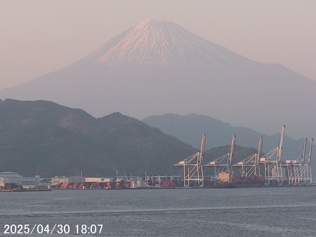 Mt. Fuji seen from Shimizu. 