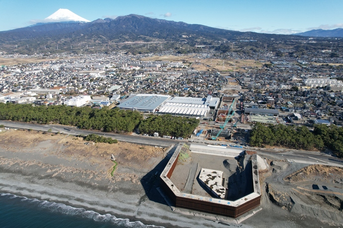 写真：沼川新放水路航空写真(2026年2月現在)