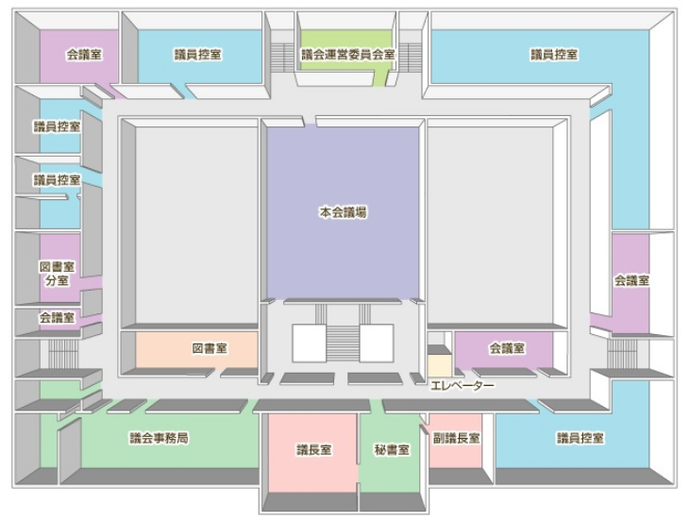 イラスト：本館3階　見取り図