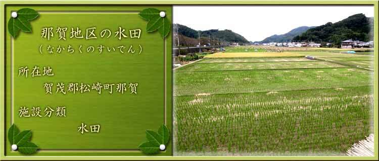 写真：那賀地区の水田（なかちくのすいでん）所在地：賀茂郡松崎町那賀 施設分類：水田