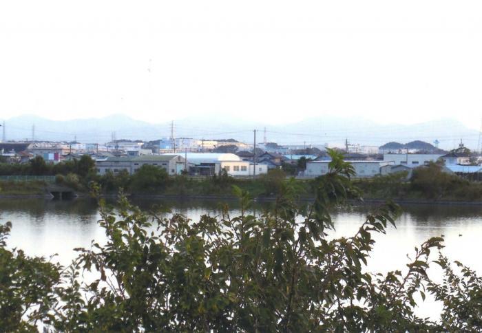 写真：大池南の大池橋にある野鳥観察架台