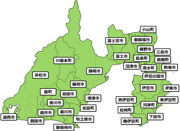 地図：県内市町エリアマップ