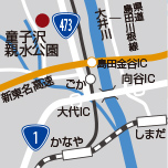 地図：童子沢親水公園周辺