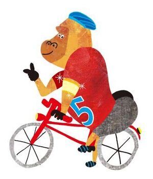イラスト：自転車に乗るゴリラ