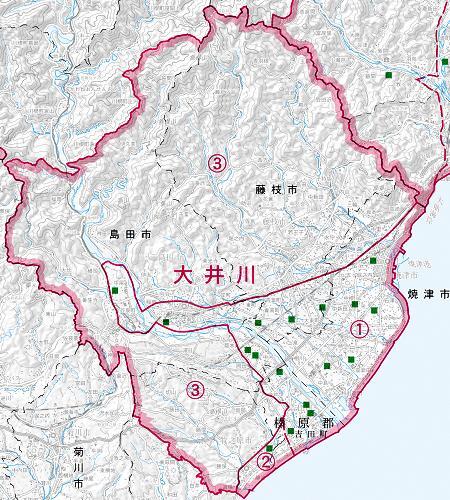 地図：大井川地域の区域図